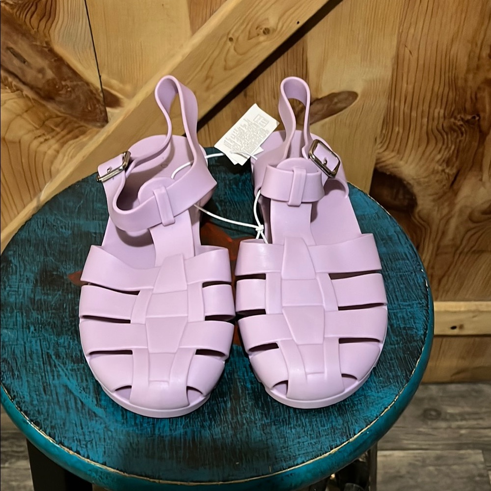 Old Navy Jelly Lavender Cage Sandals with Adjustable Strap